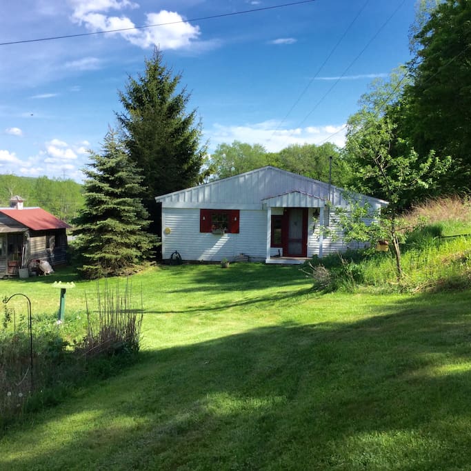 front of guest cottage- chicken coup on left