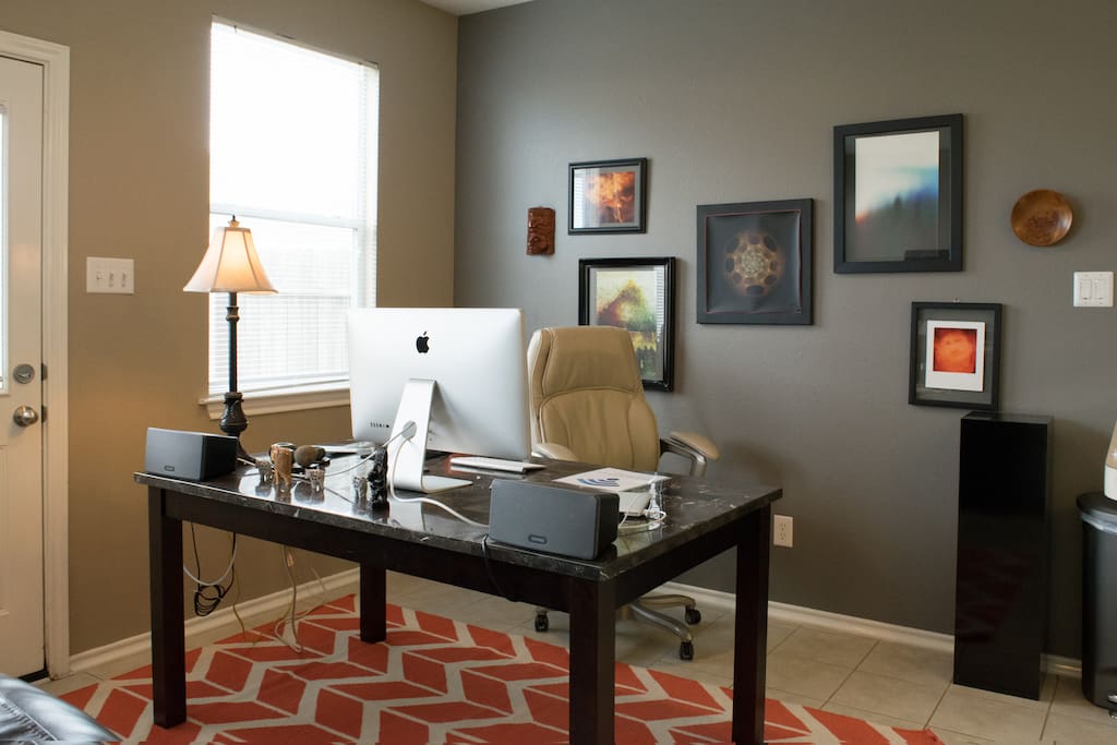 Downstairs dual purpose desk/dining table.