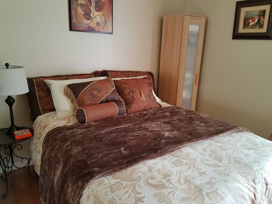 Comfortable queen size bed