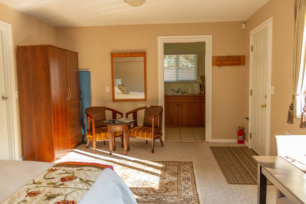 Relax and read the local paper while the morning sun peeks in the windows or prepare a delicious breakfast in your generously stocked kitchen.