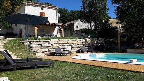 stone house with totally private pool