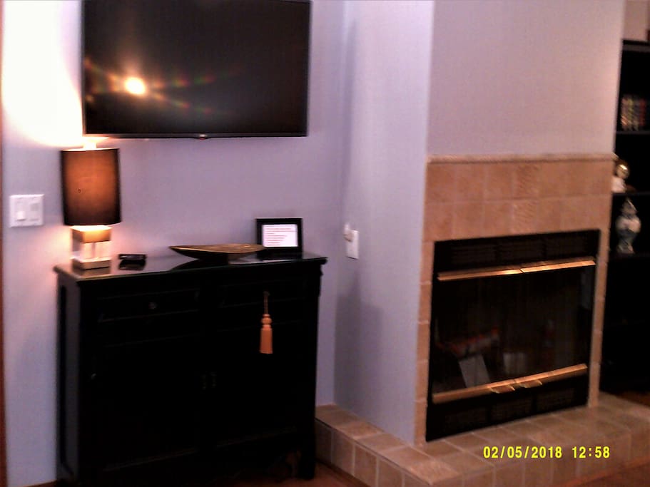 WALL MOUNT TV / LIVING ROOM, FIREPLACE