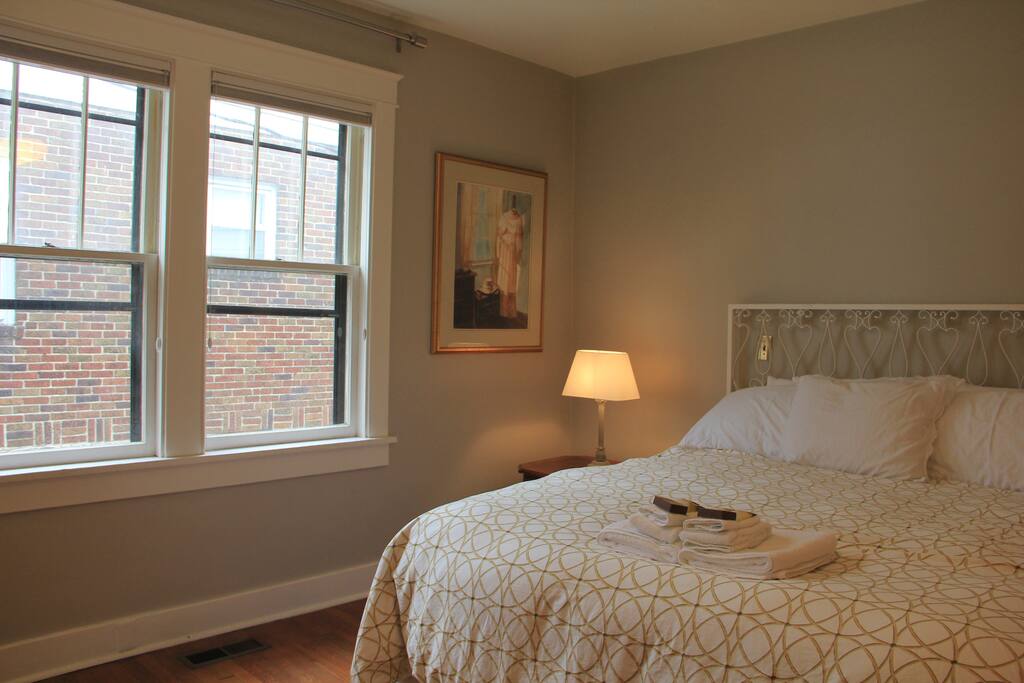 Relaxing muted colors, soft but ample lighting