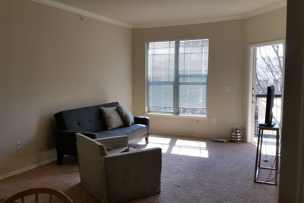 Living area and balcony