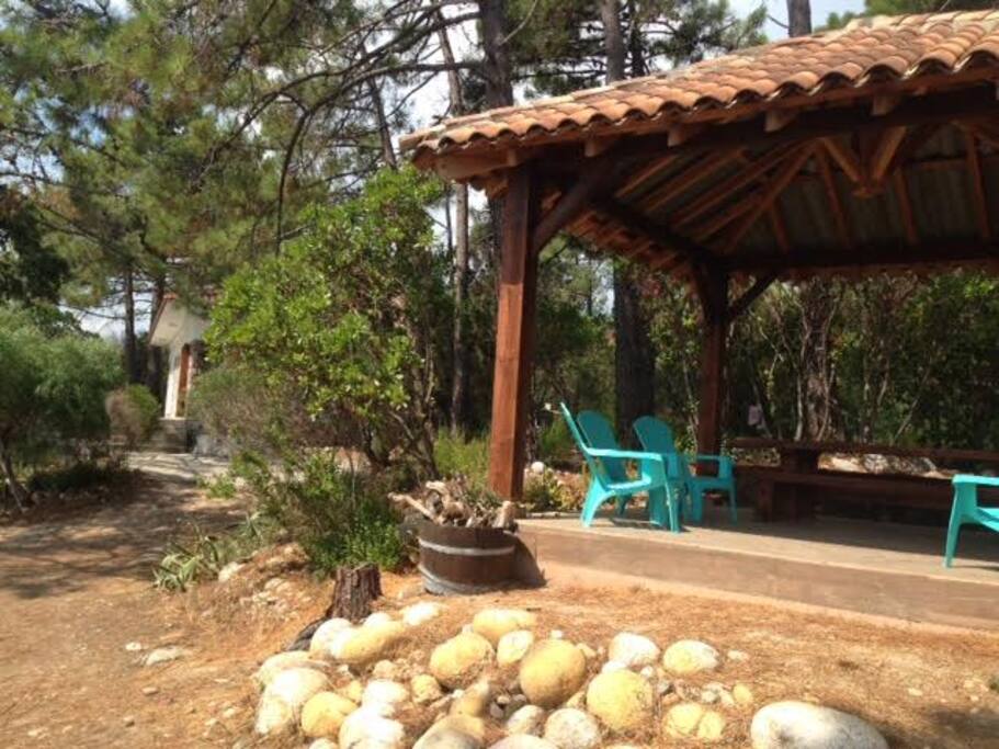 The house and gazebo