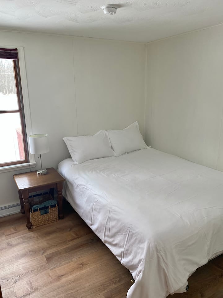 First bedroom with a queen size, firm memory foam bed