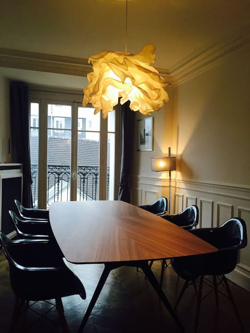 Big design table with design chairs