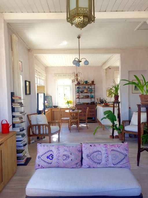 The upstairs open, light space