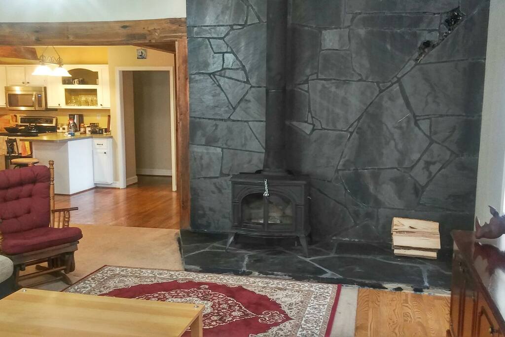 The living room opens to the kitchen.