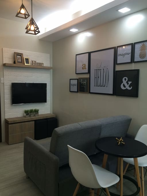 Cable ready television, wifi with landline telephone which you can use for local calls are included in the living room.