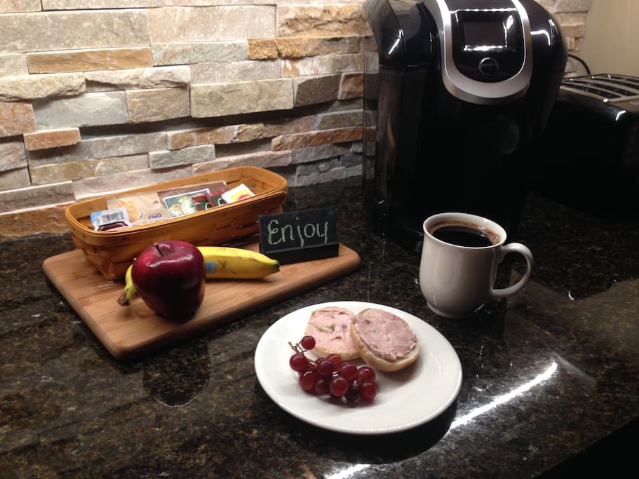 Enjoy coffee and refreshments to start your day. Pizza maker also available if you feel like staying in.