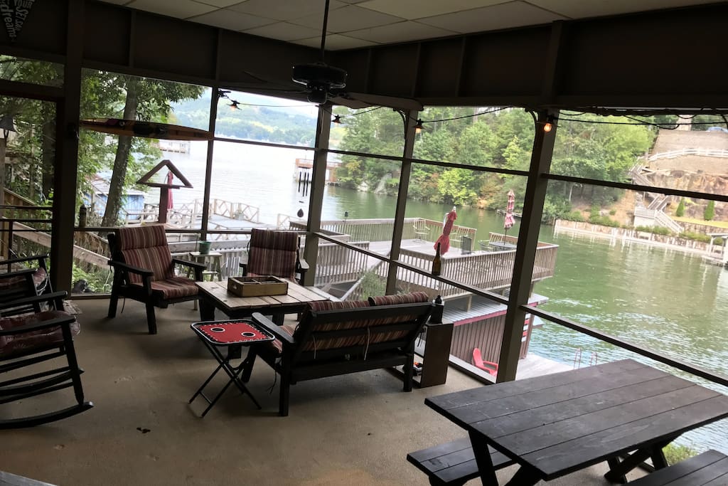 Enjoy the comfort of outdoor dining and relaxing, rain or shine on the screened patio