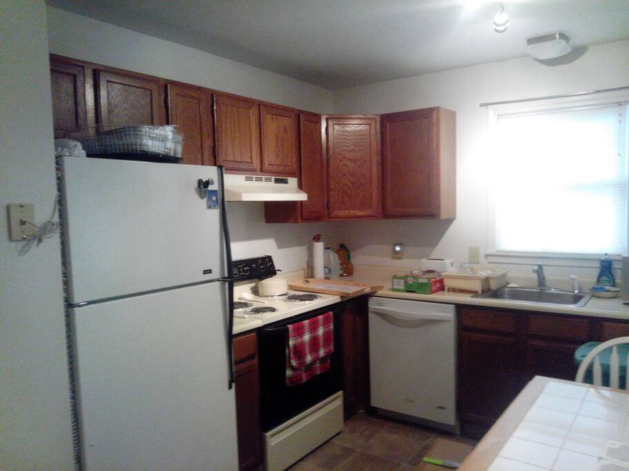 Eat in Kitchen with Full Frig, Dishwasher, Stove