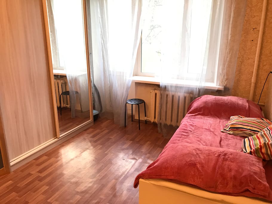 the bed is expanded and become a full-fledged double bed