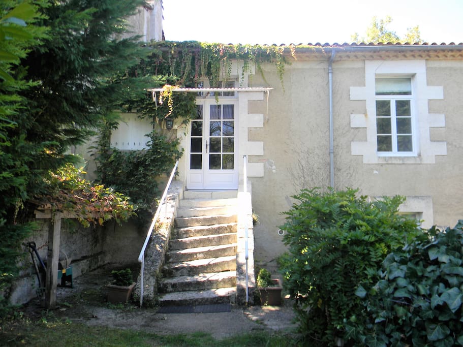 The steps leading to the house