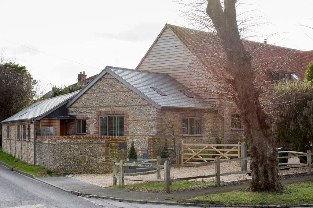 Parking area outside The Cowshed