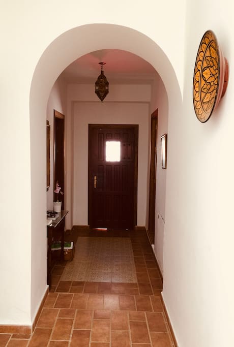 Hallway with a Moroccan tiled carpet