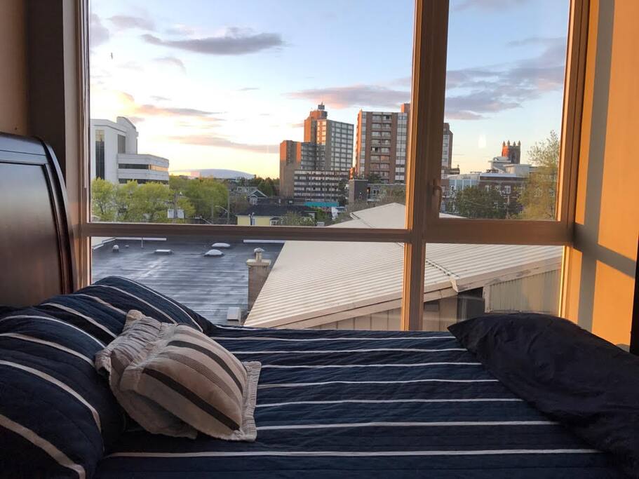 Queen-sized bed.