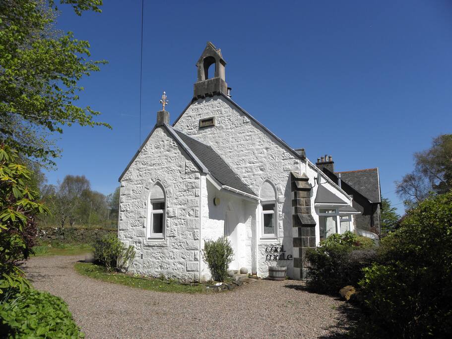 Outside our home - converted church