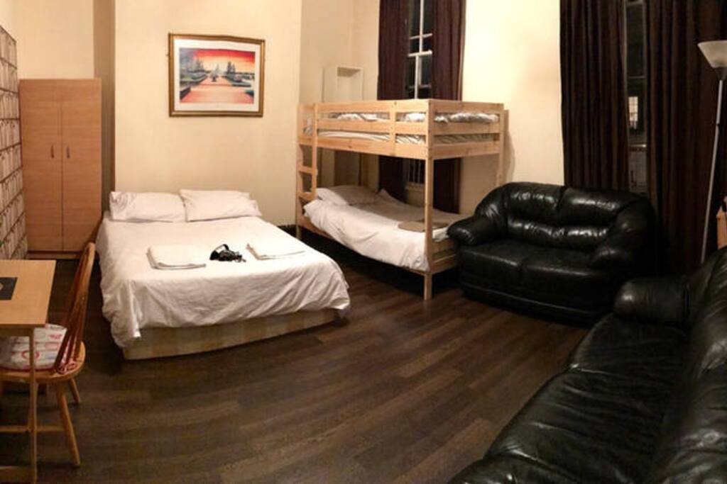 Room Double bed and bunk Bed