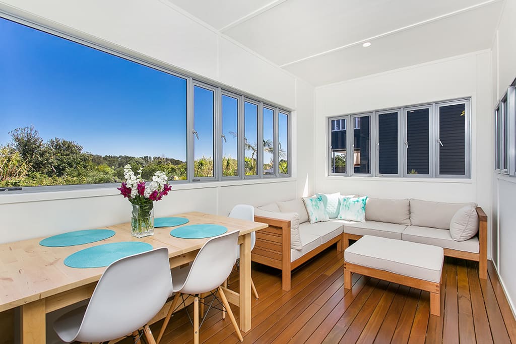 Enjoy beautiful sunsets from the enclosed deck.