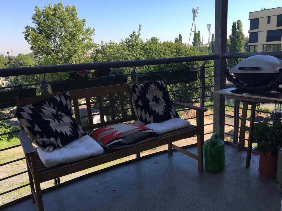 Balcony 1 with park view and barbeque