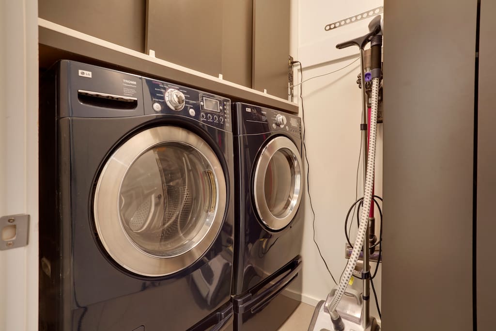 full in suite high end washer/dryer with garment steamer