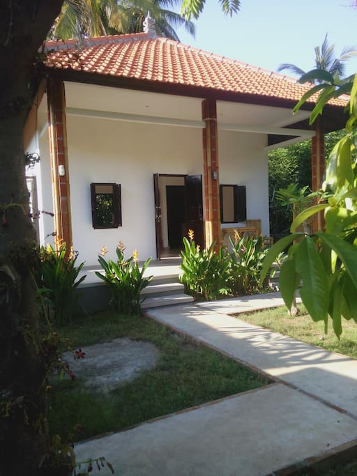The private unit has its own garden seperate from the family compound
