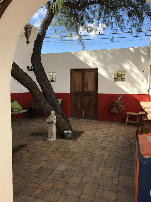 Enter into a peaceful garden patio