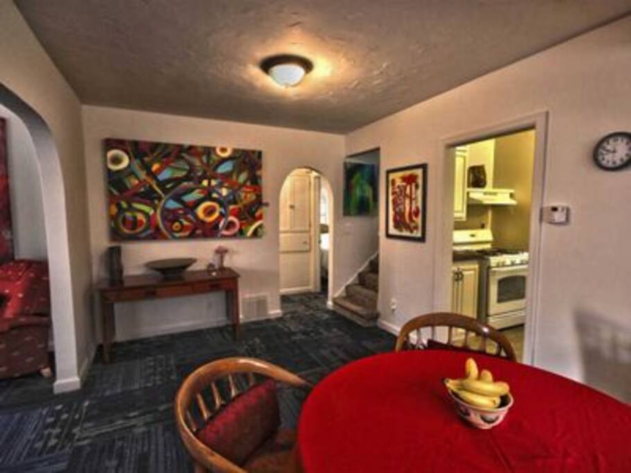 Dinning Room & Art Gallery in Litsey's Apartment/Home all new carpet and kitchen. 2- Bedrooms, full kitchen, over 950 sq. ft. lots of room. Designed by you host International Artist: Mr. Brent Litsey