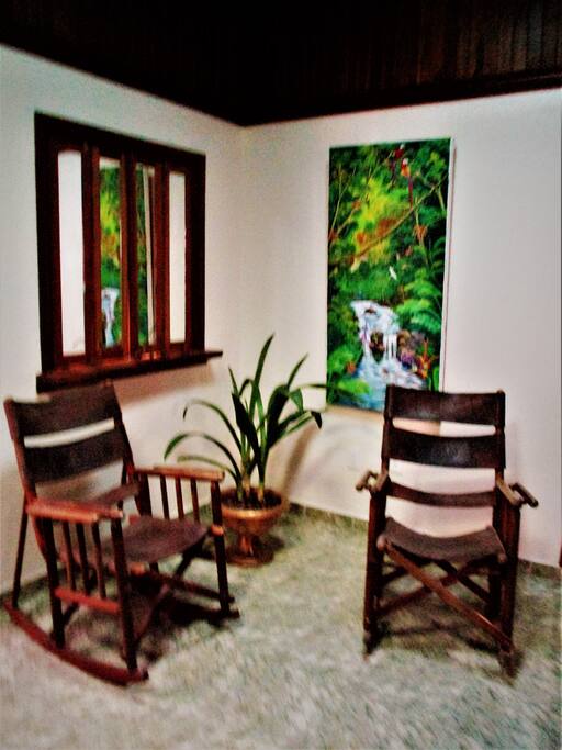 Custom hardwood furnishings throughout.