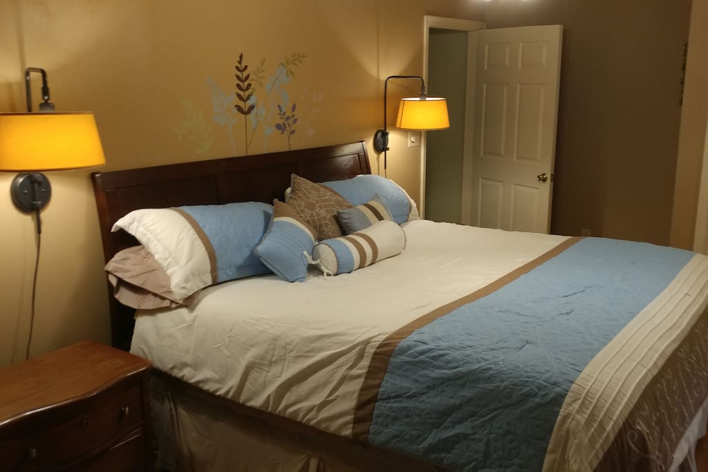 King Size Bed w/memory foam topper