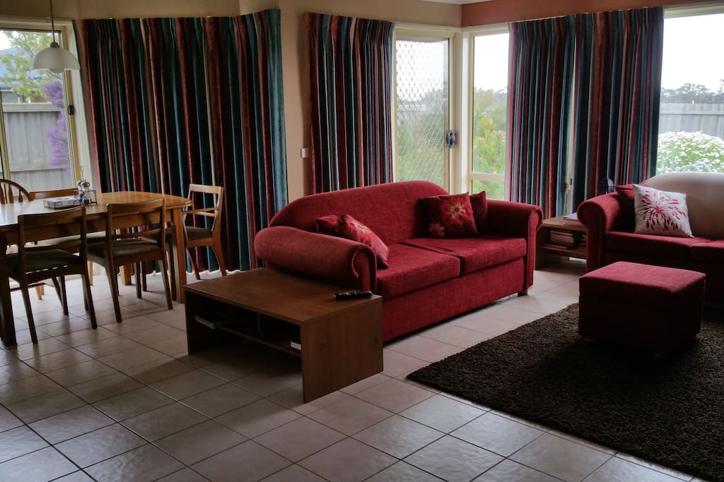 Dining and family room including double size sofa bed if needed