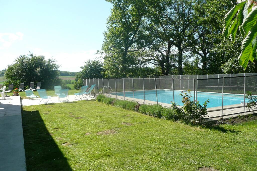 The fully fenced pool (the fence can be taken down for parties without children)