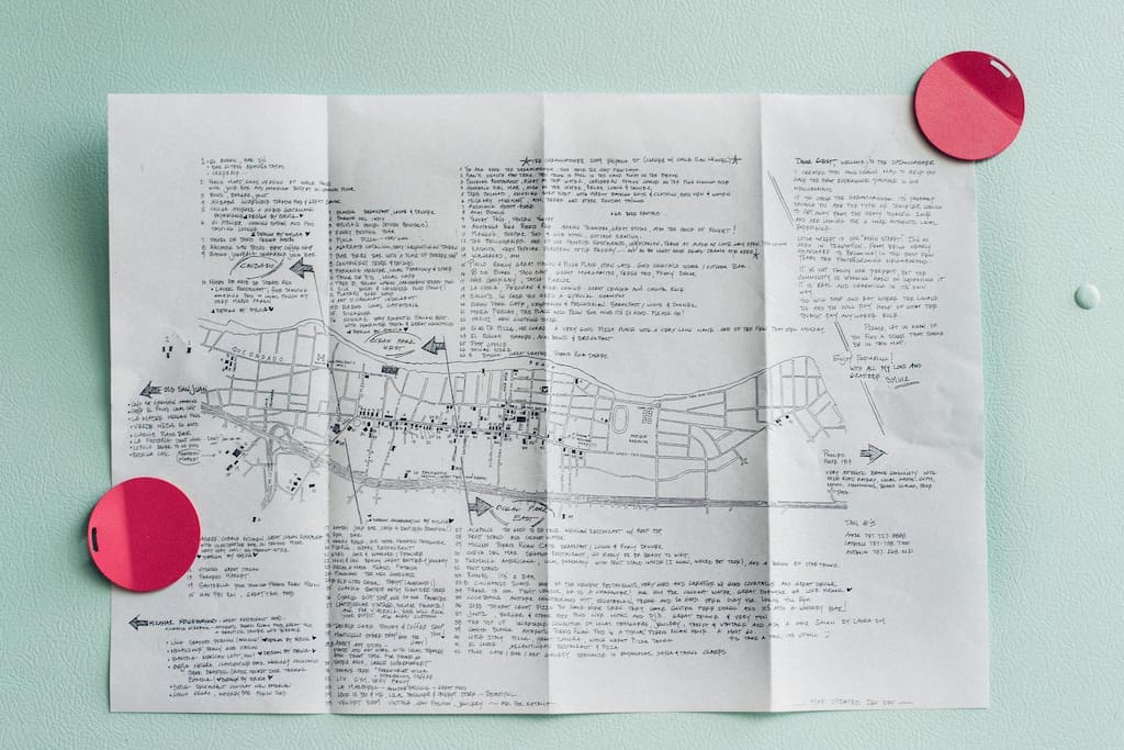 Each Guest receives Sylvia's hand-drawn Neighborhood map.