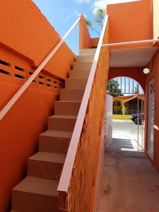 Stairs of 13 steps to the apartment