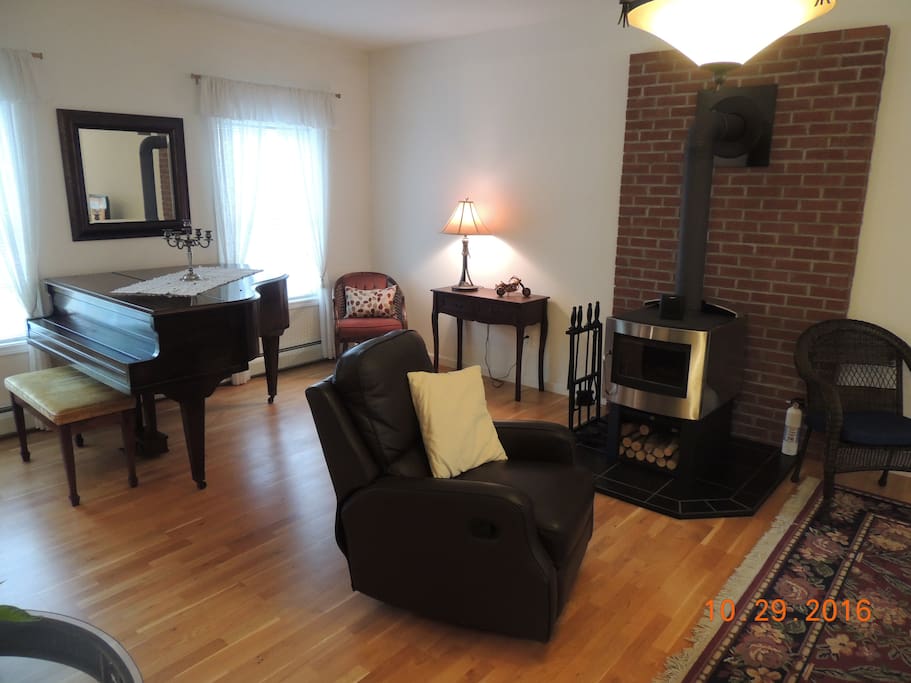 Lounge area with fireplace
