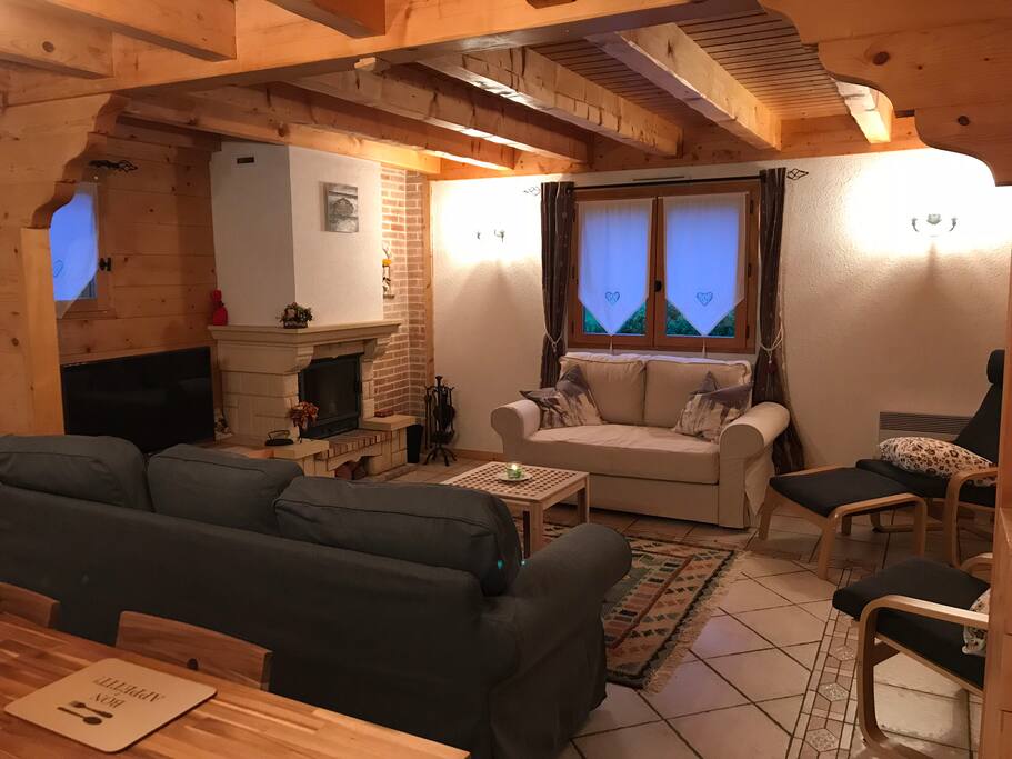 Lounge with log burner