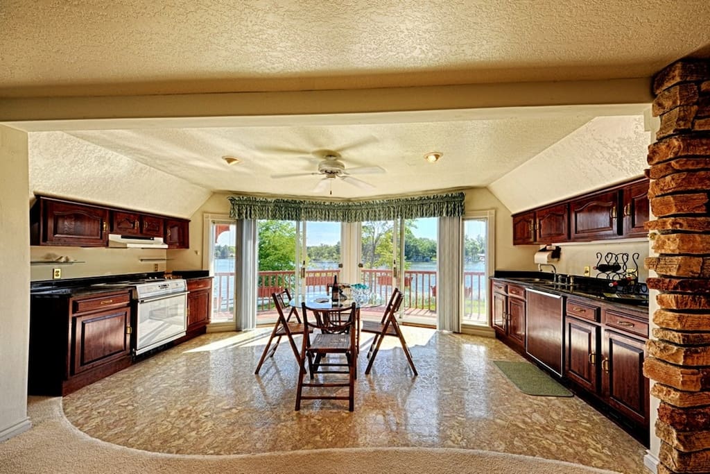 Upstairs kitchen with mini fridge, oven, and breathtaking views!