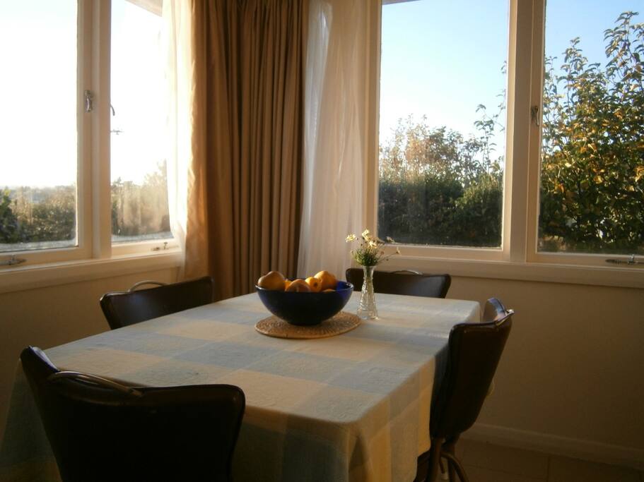 The breakfast table.