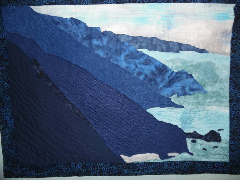 "Big Sur", one of many custom quilts in the home