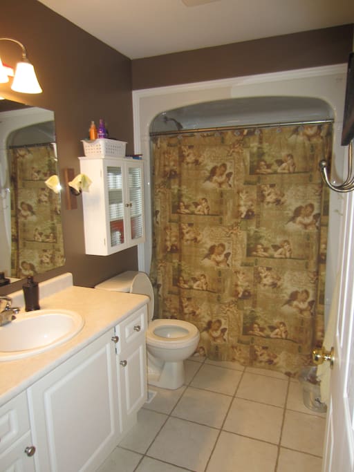 The bathroom is shared