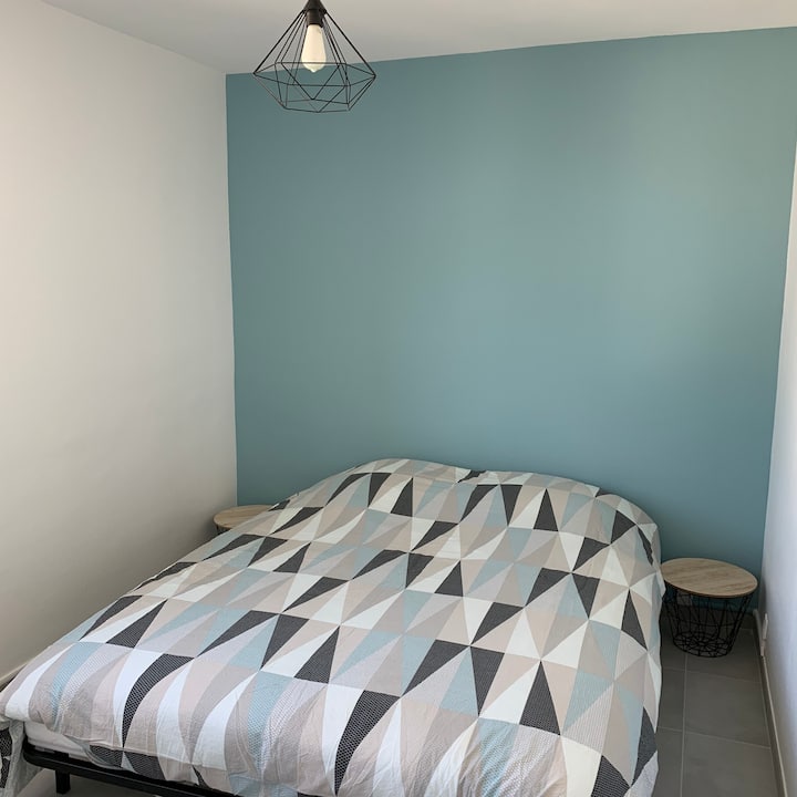 The second bedroom, it includes a dresser.