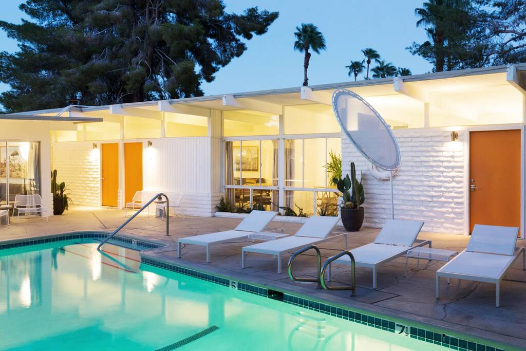Twilight at The Amado. Enjoy a BBQ, firepit, community table and loungers with your friends and loved ones
