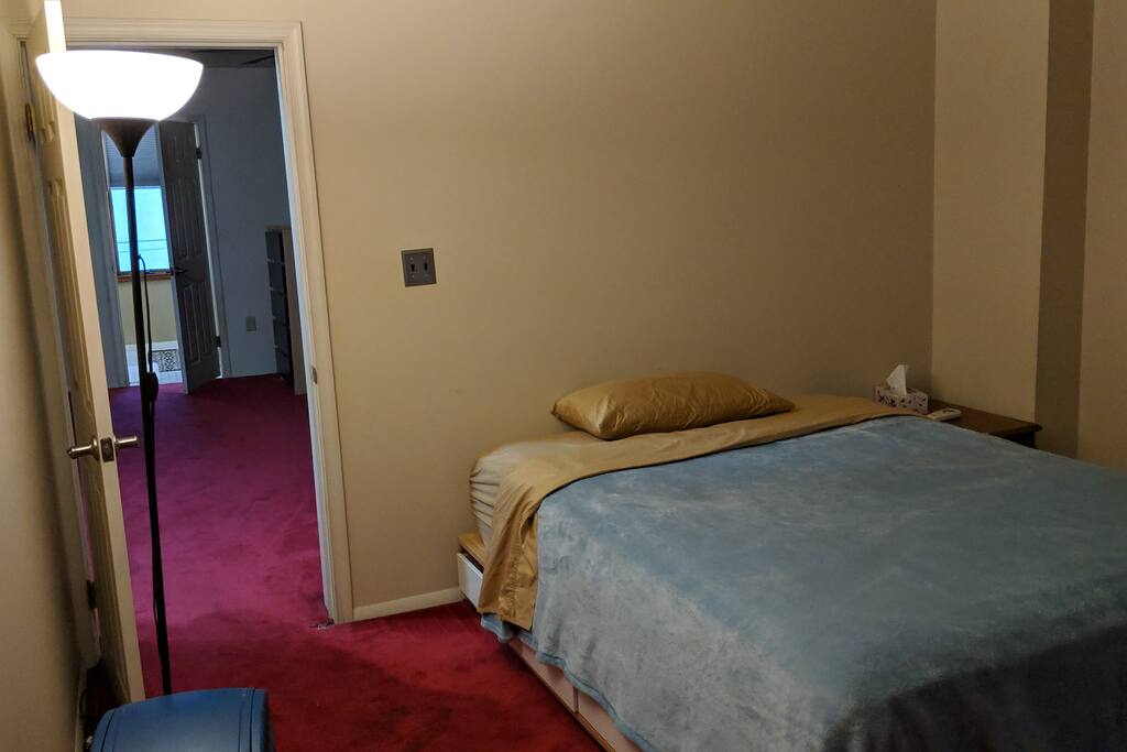 Second view of Master bedroom. Private bathroom with shower in background