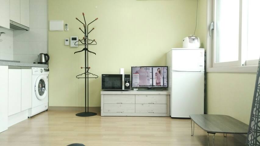 Self-Check-In-Kondominiumstyp, Warmwasser-Ondol-Zimmer und A-Bett-Zimmer, Daecheon-Strand, Grillplatz, Bahnfahrrad, Seefischen
