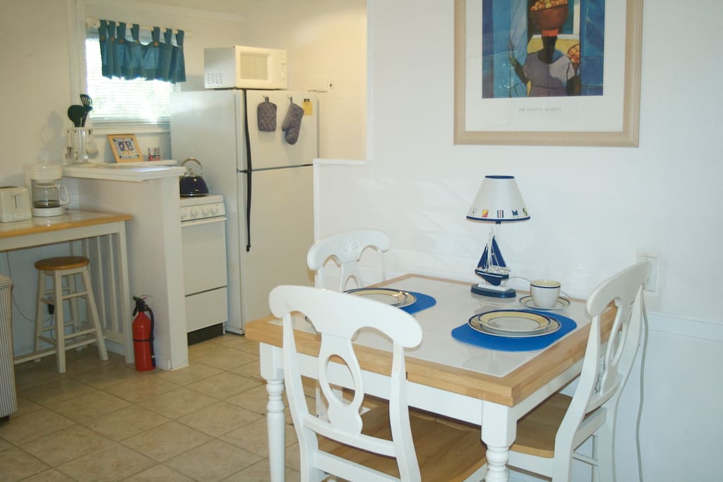 Dining table opens twice as large for more work space