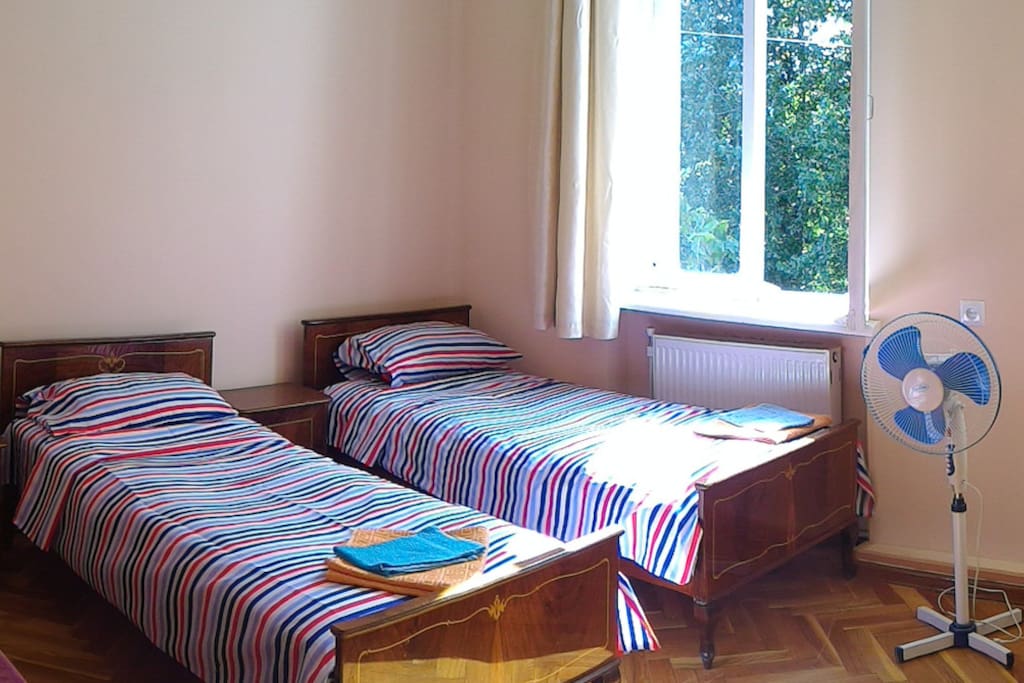 2 single beds - open window