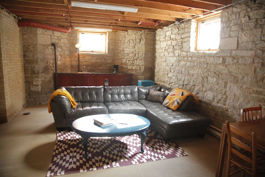 Living room and wet bar