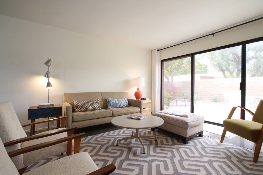 Living room with access to patio